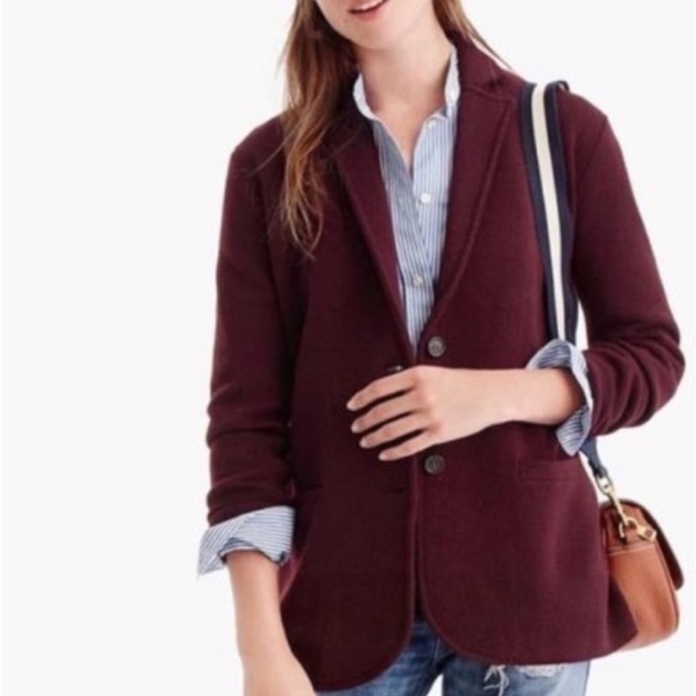 J. Crew Cotton Maroon Swacket Sweater Cardigan, Size XXS